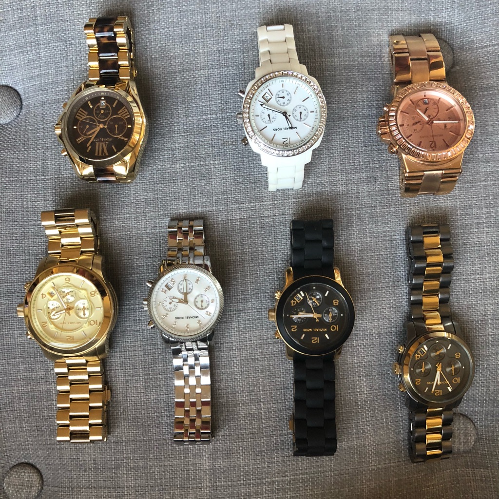 Michael Kors Watches Lot Of 7 Preowned